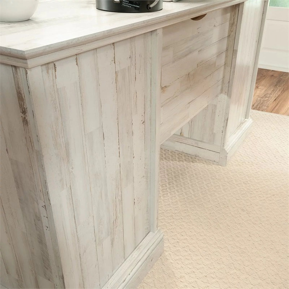 White Plank Finish Executive Desk F53194