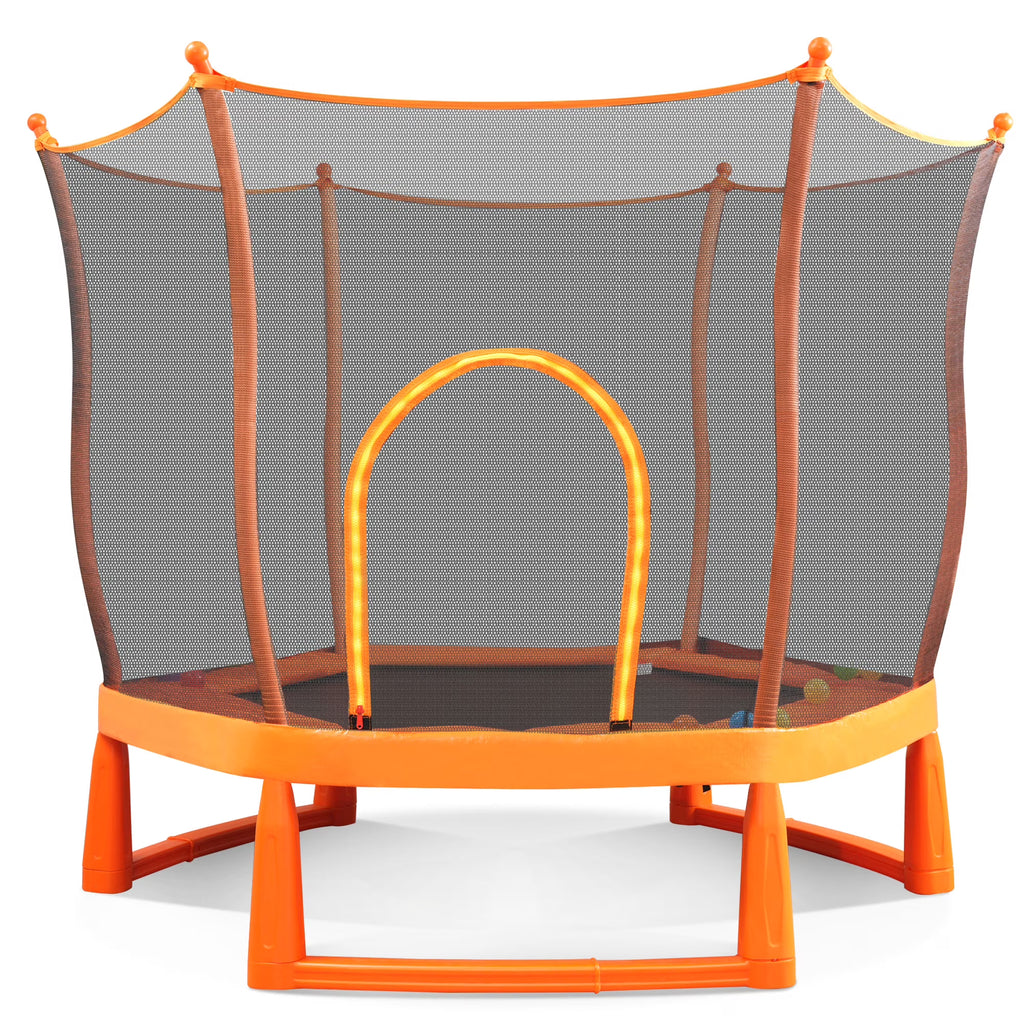 Toddlers Trampoline with Safety Enclosure Net and Ball Pit R69151