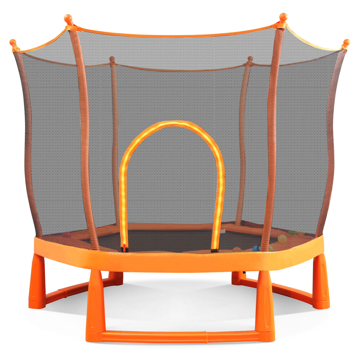 Toddlers Trampoline with Safety Enclosure Net and Ball Pit R69151