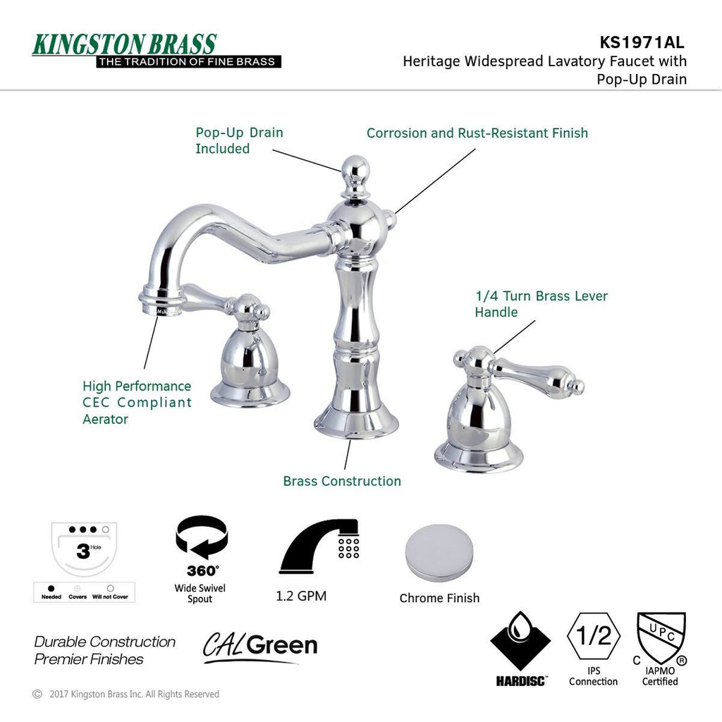 Polished Nickel Widespread Bathroom Faucet Z1096