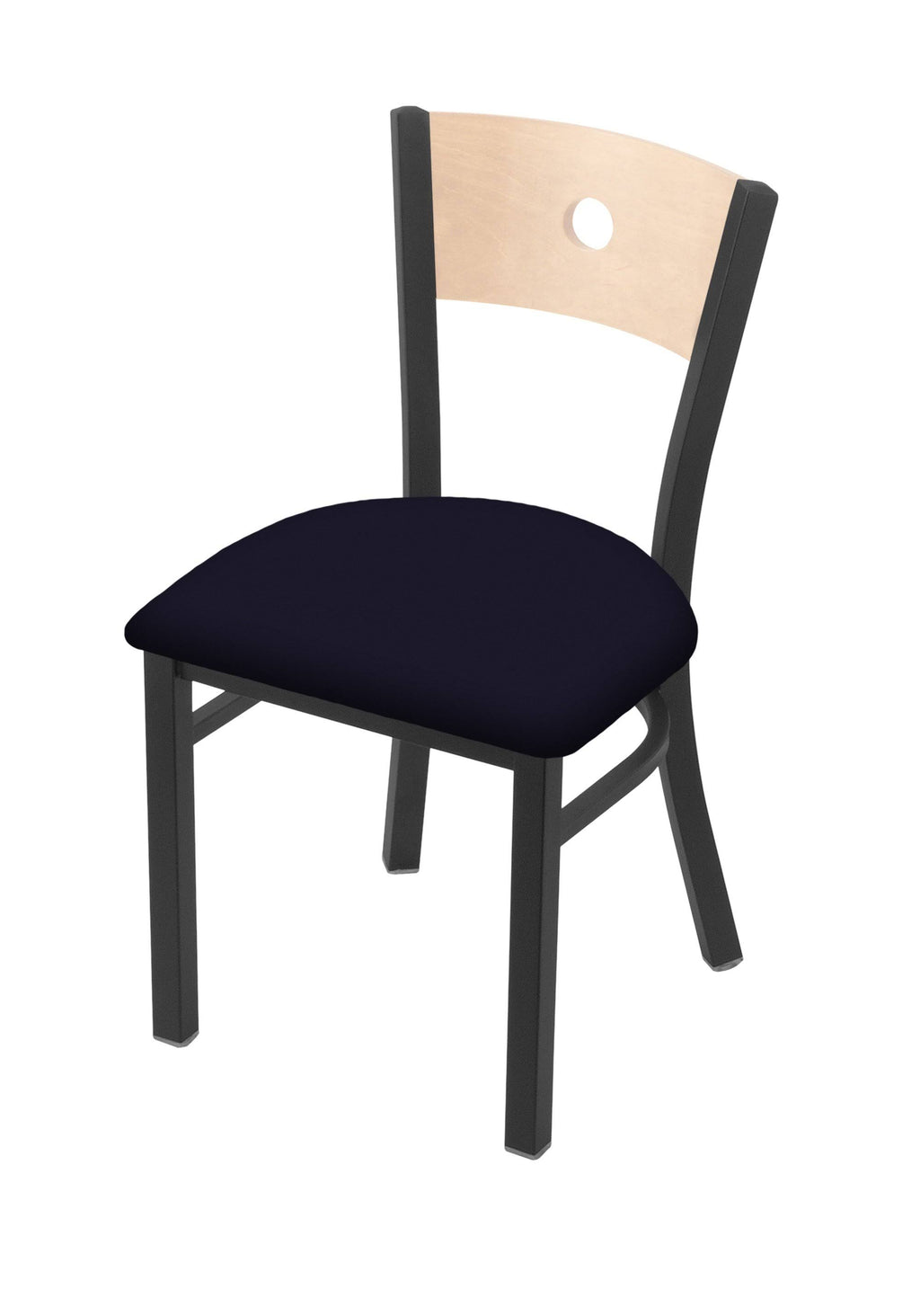 Pewter Finish Beechwood Seat Chair with Natural Maple Back Y32981