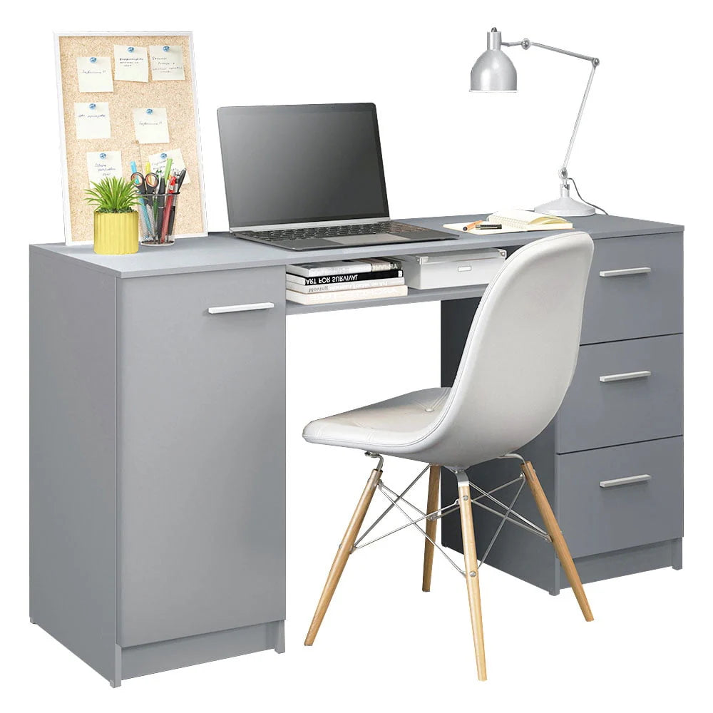 White 53 inch Office Desk with Drawers Y74352