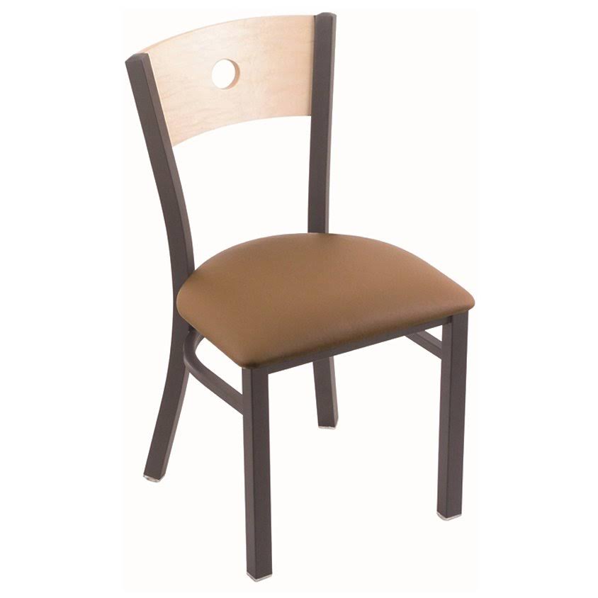 Pewter Finish Beechwood Seat Chair with Natural Maple Back Y32981