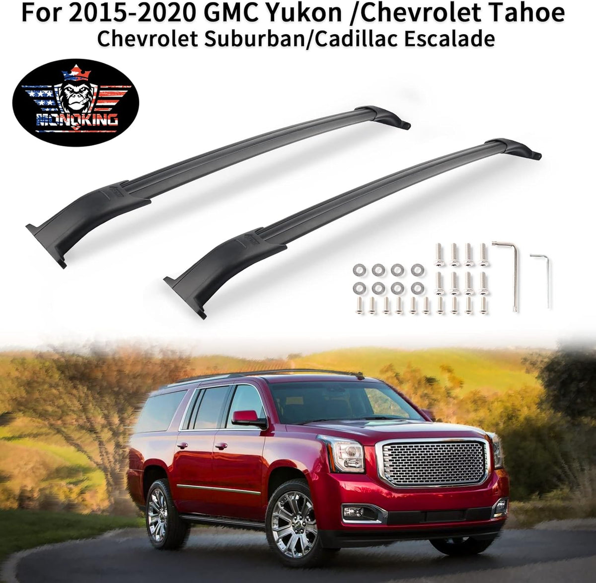 Roof Rack Crossbars Aluminum Alloy Cargo Racks Max Load 200 LBS Black V4200