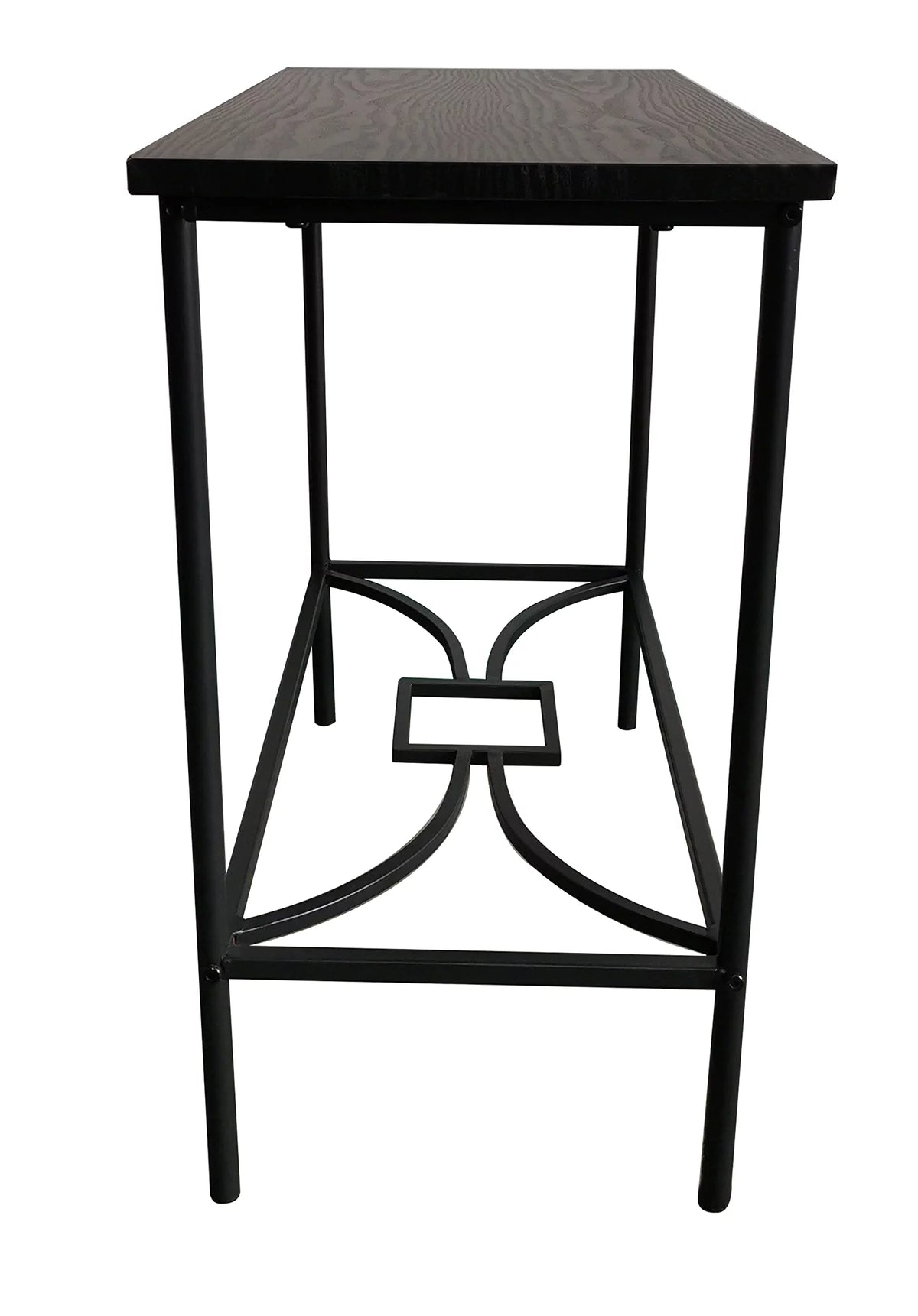 Black Metal & Wood Side Table C729768