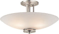 24 4 Light Semi Flush with Satin Etched Cased Opal Glass Brushed Nickel E734