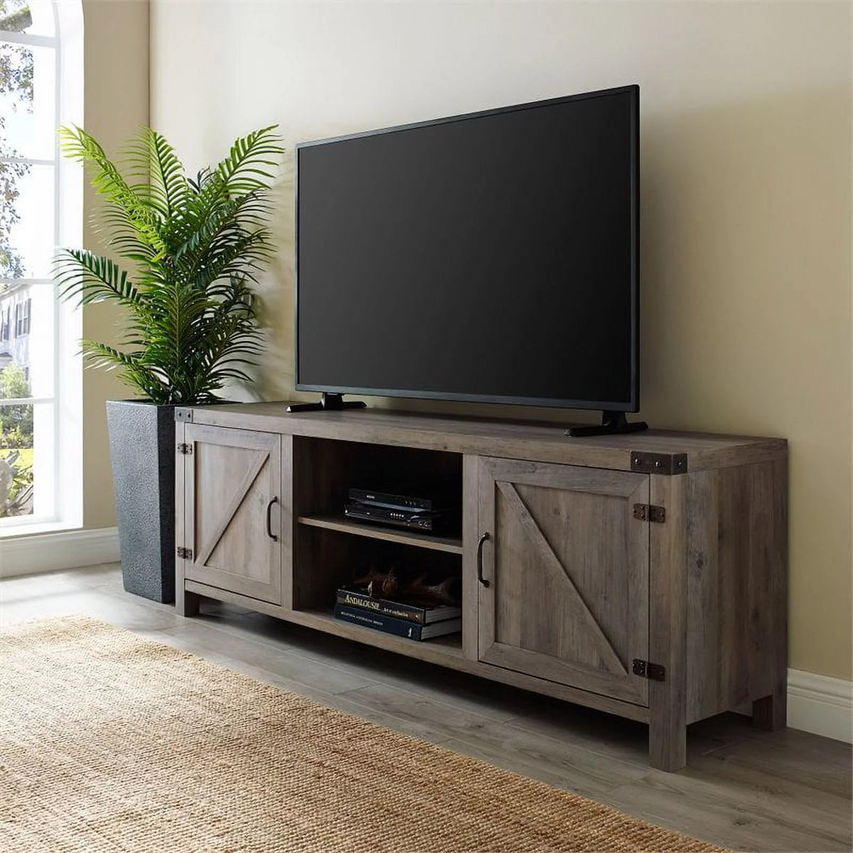 4 Piece TV Stand Coffee Table and 2 End Tables in Gray Z250
