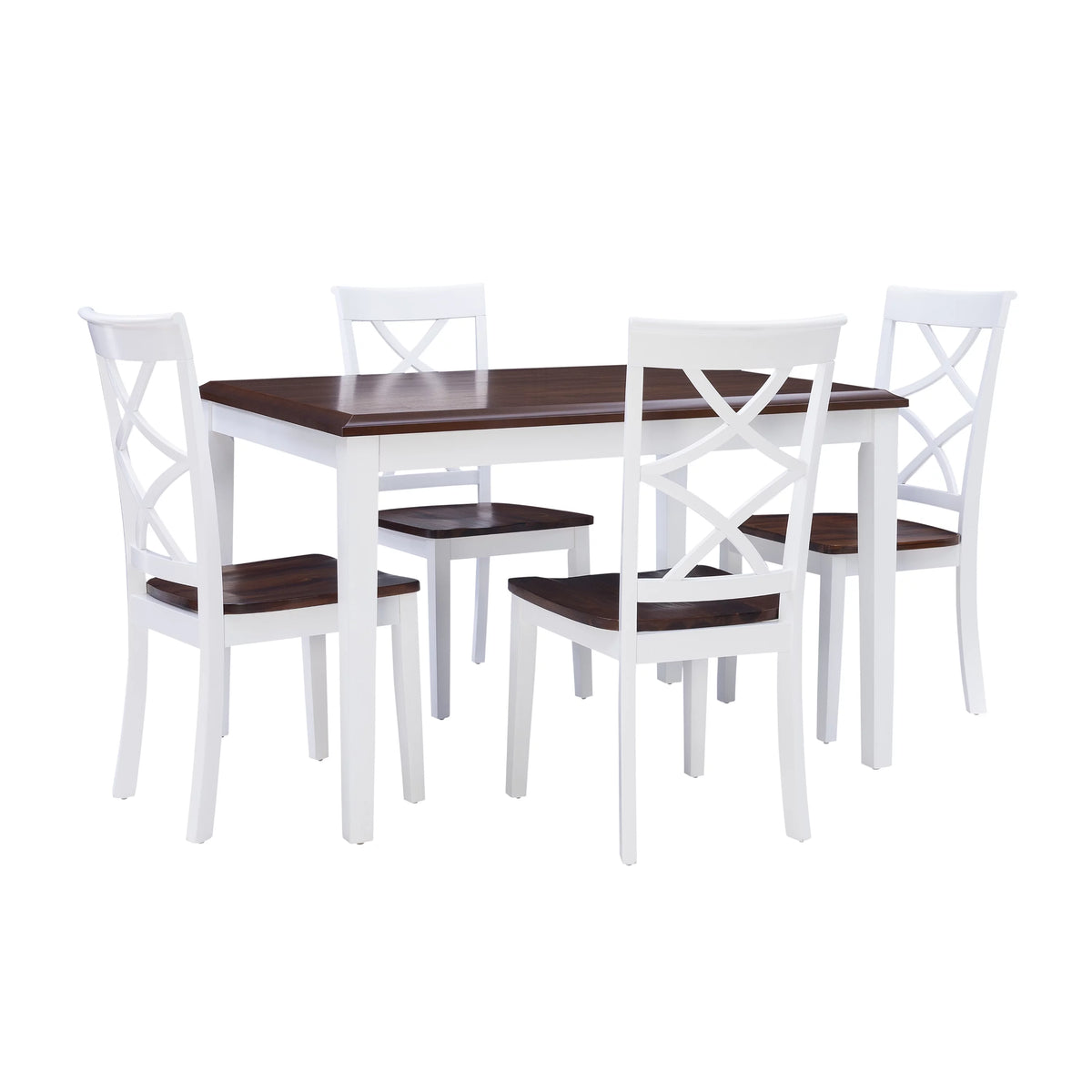 5-Piece Cherry and White Dining Set Z435