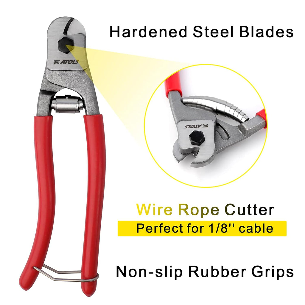 1/8 T316 Stainless Steel Cable with Cutter, 150FT Wire Rope, 7x7 Strands U3482
