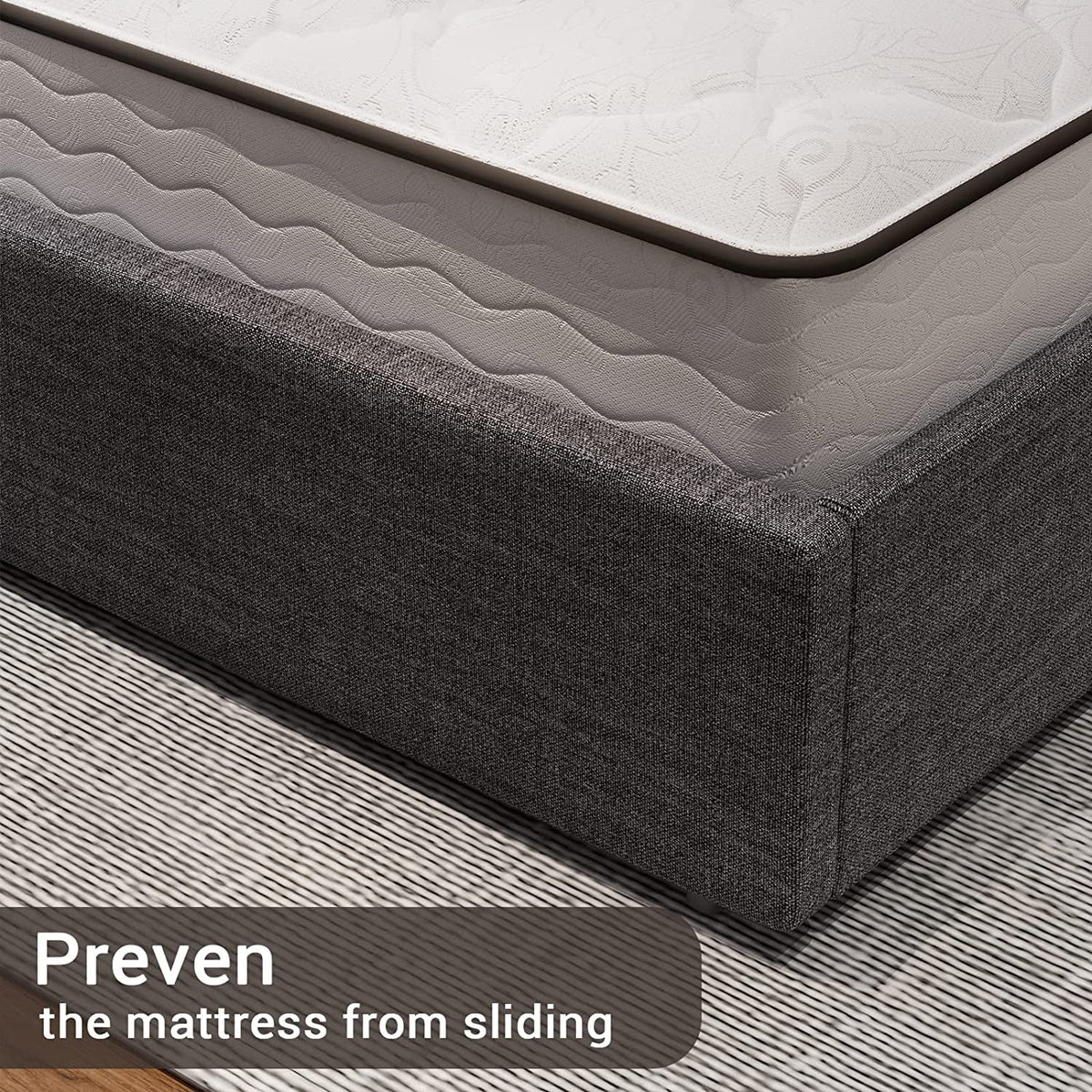 Queen Upholstered Platform Bed Frame with 4 Storage Drawers and LED Headboard A9811