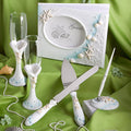 Beach Ocean Theme Wedding Reception Guest Book Flutes Serving Set E274546