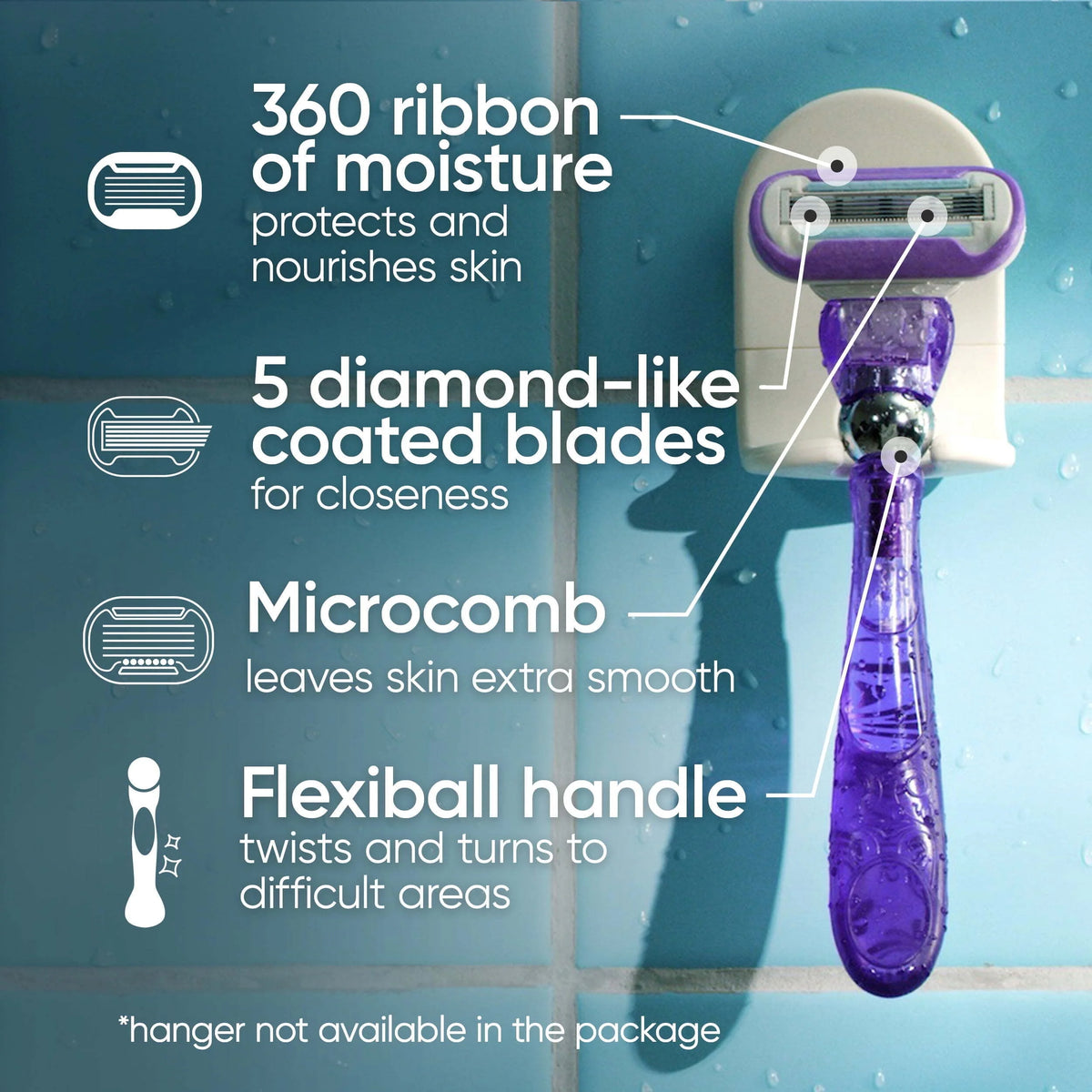 Women's Razor Handle with 2 Blade Refills Z35258