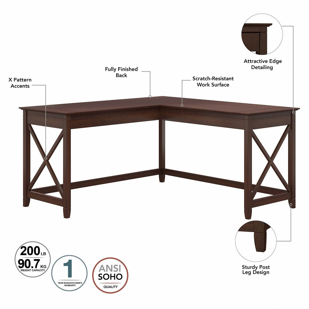 Linen White Oak L Shaped Desk with Hutch and 2 Drawer Mobile File Cabinet E3568