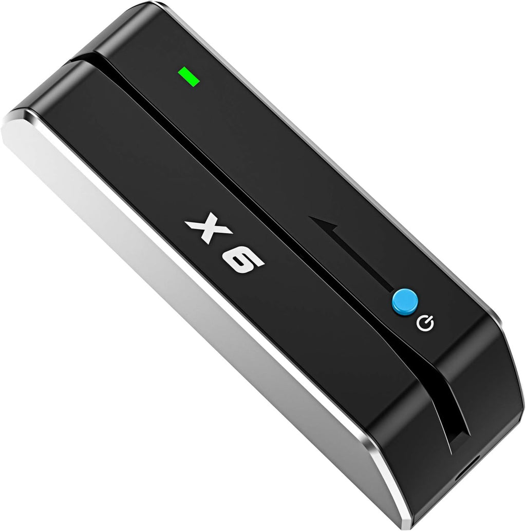 X6 BT Bluetooth Magnetic Card Reader Writer USB 3 Tracks Swipe Encoder V24838