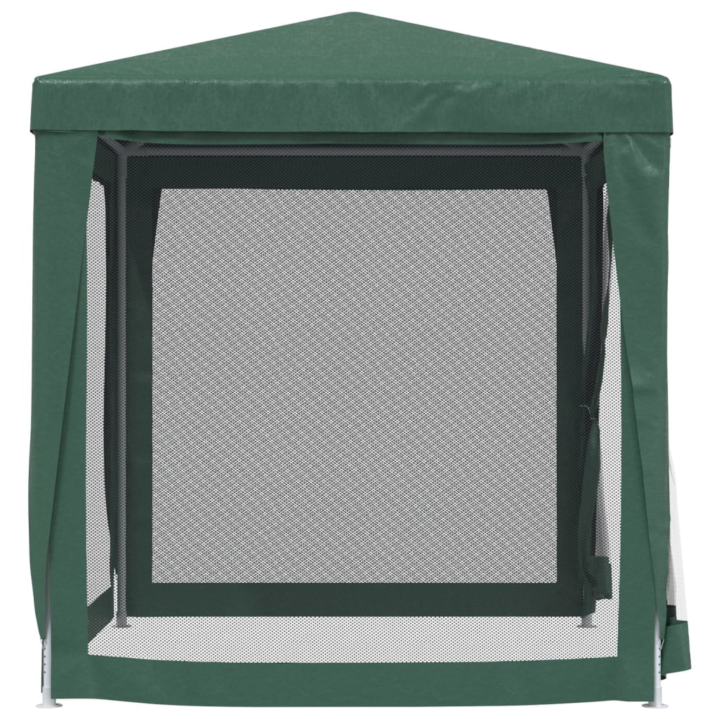 Green 6.6'x6.6' HDPE Party Tent with 4 Mesh Sidewalls B8117