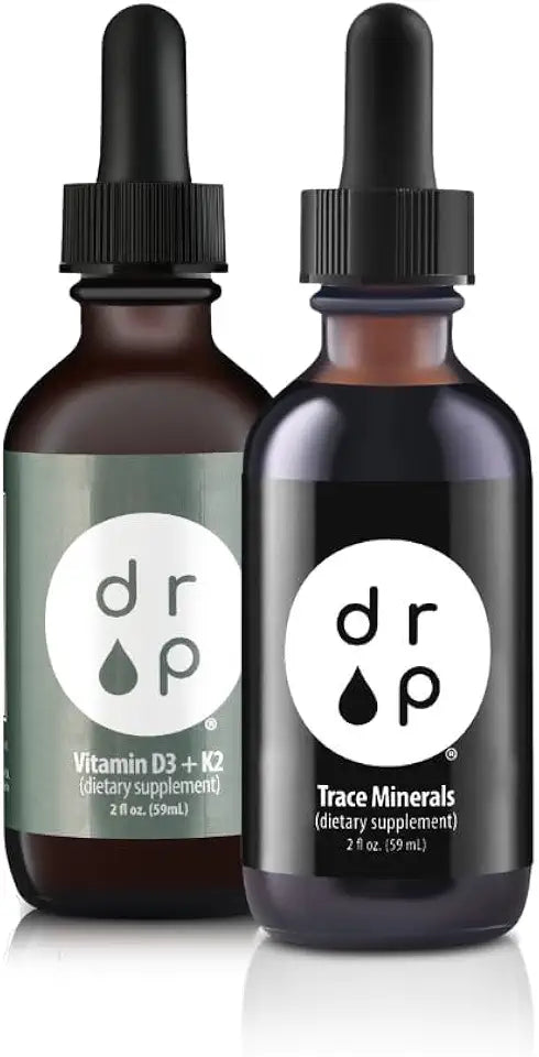 Organic Trace Minerals Electrolyte Drops and Vitamin D3+K2 Drops Bundle O159
