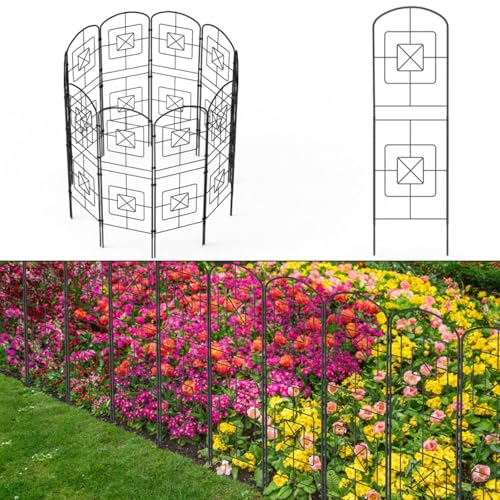 Decorative Garden Fence 10 Pack Rustproof Metal G738961