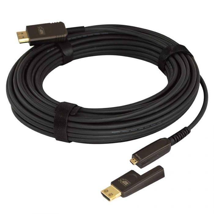 4K HDR HDMI 2.0 Cable Fiber/Copper Hybrid with Detachable Connector CL2 In-Wall Rated H286498