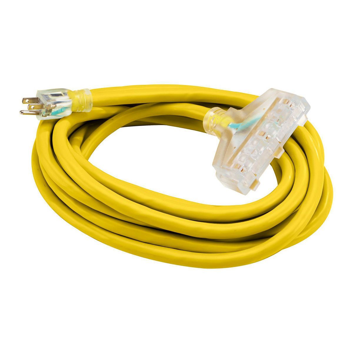 Yellow 25 ft. 10/3 Gauge Triple-Tap Extension Cord N323864