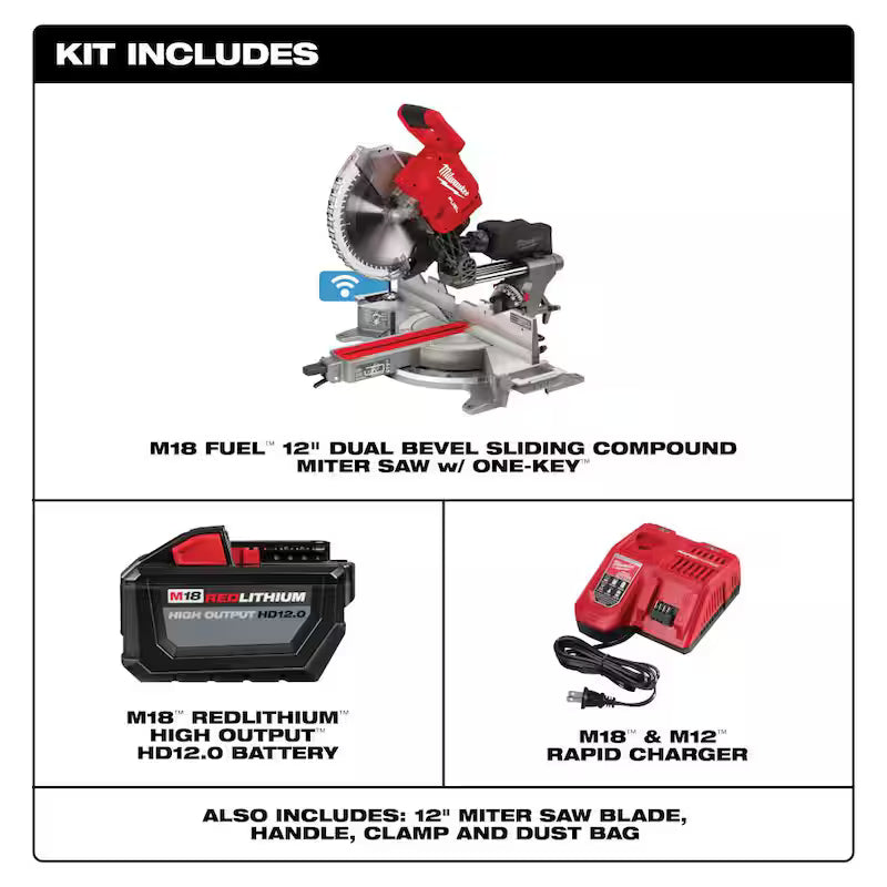 18V Lithium-Ion Brushless Cordless 12 in. Dual Bevel Sliding Compound Miter Saw Kit U61720