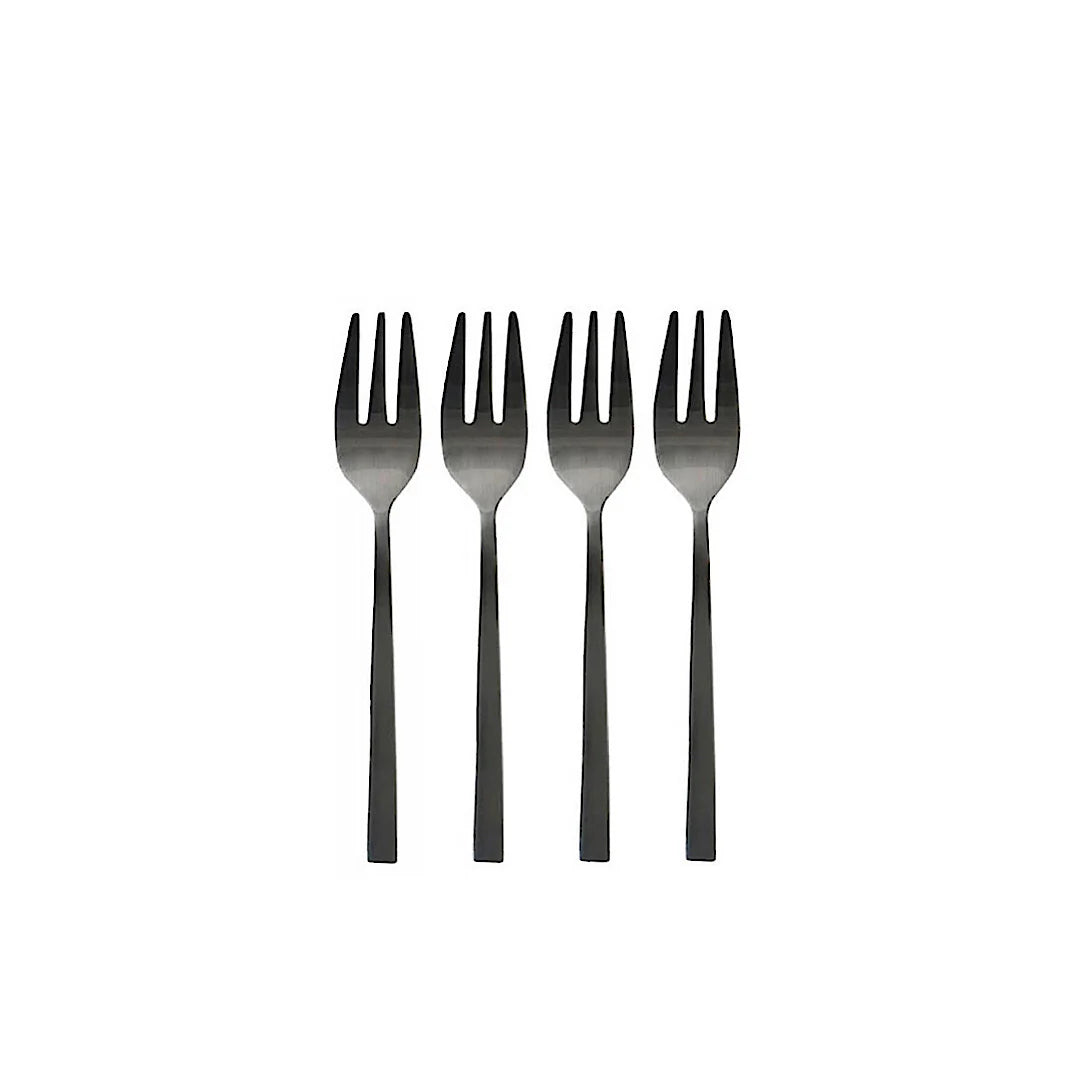 Black 14.4cm Cake Cutlery Fork 4 Pcs E196