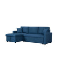 82 Inch Sleeper Sectional Sofa Bed with Storage Chaise, Blue Y17119