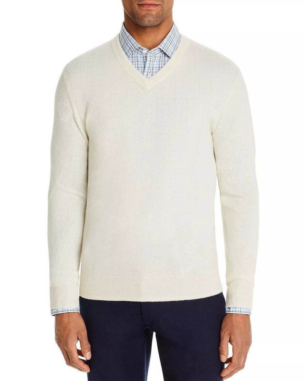 Ivory Cashmere V-Neck Sweater I447