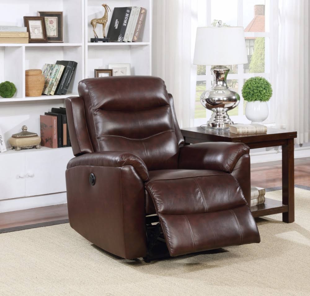 Brown Leather Power Recliner P417910