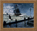 Gold Ornate Wood Framed Canvas Art T576