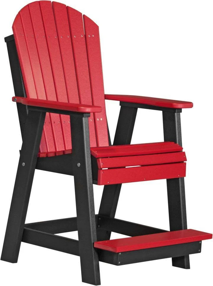 Red on Black Recycled Plastic Adirondack Chair Q74317