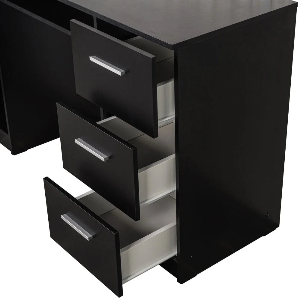 White 53 inch Office Desk with Drawers Y74352