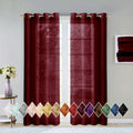 Burgundy Semi-Sheer Grommet Curtain Panel Pair, 108" x 84" V52940