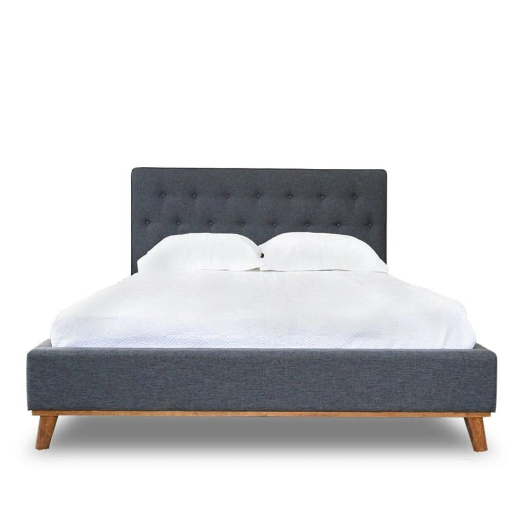 Queen Platform Bed 2 Nightstands 5-Drawer Dresser 4 Piece Set U35357