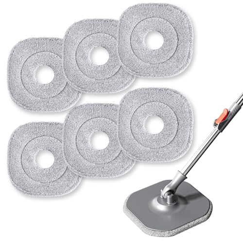 Spin Mop and Bucket Set with Separate Dirty and Clean Water, 2 Replaceable Mop Pads O6397