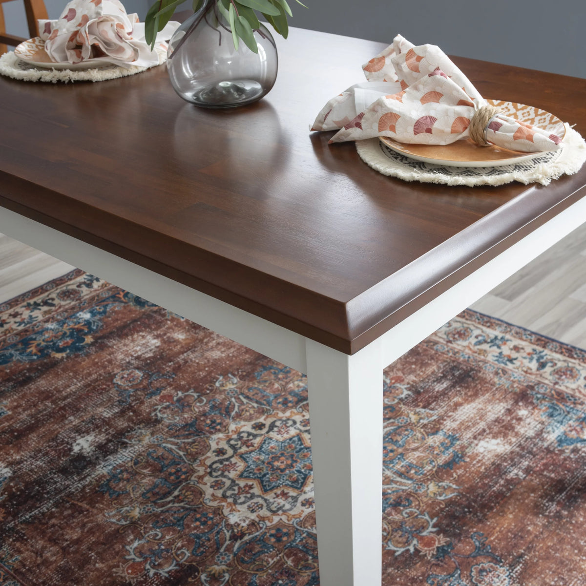 5-Piece Cherry and White Dining Set Z435