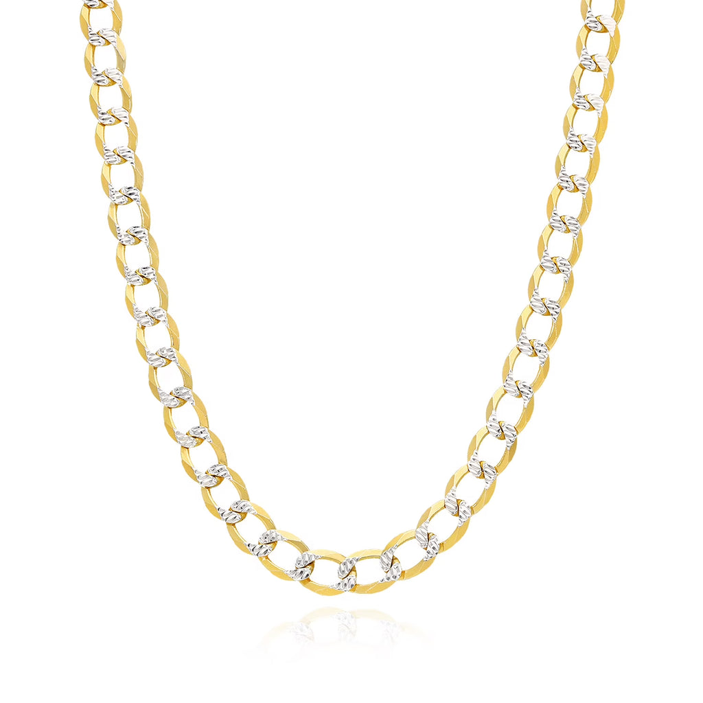 18K Gold Over Silver Diamond-Cut Cuban Chain Necklace 20"-26" S725