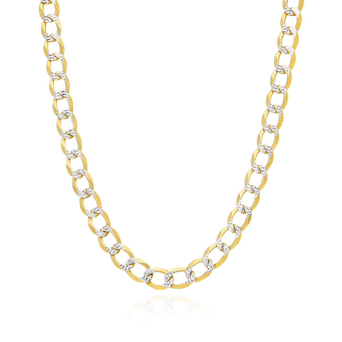 18K Gold Over Silver Diamond-Cut Cuban Chain Necklace 20"-26" S725