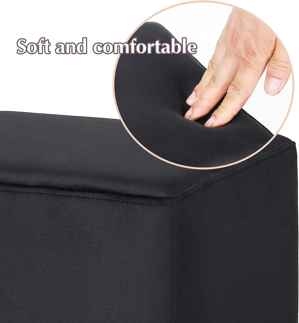 Black Velvet Square Ottoman H187115