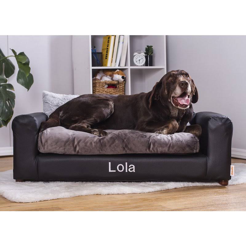 Charcoal Leatherette Sofa Cat & Dog Bed X924