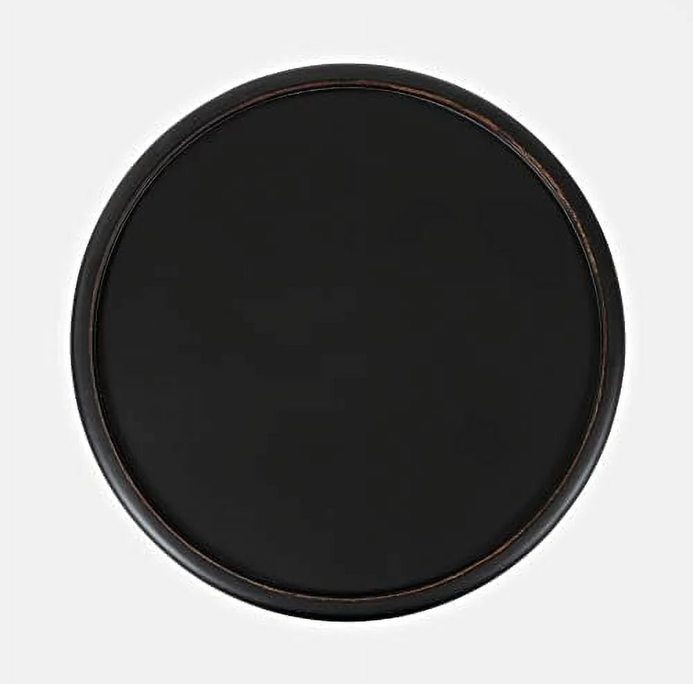 Antique Black Hardwood Drum End Table C122173