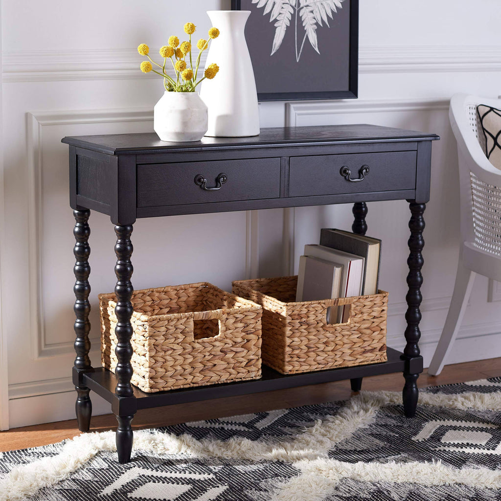 Black 2 Drawer Console Table N87237