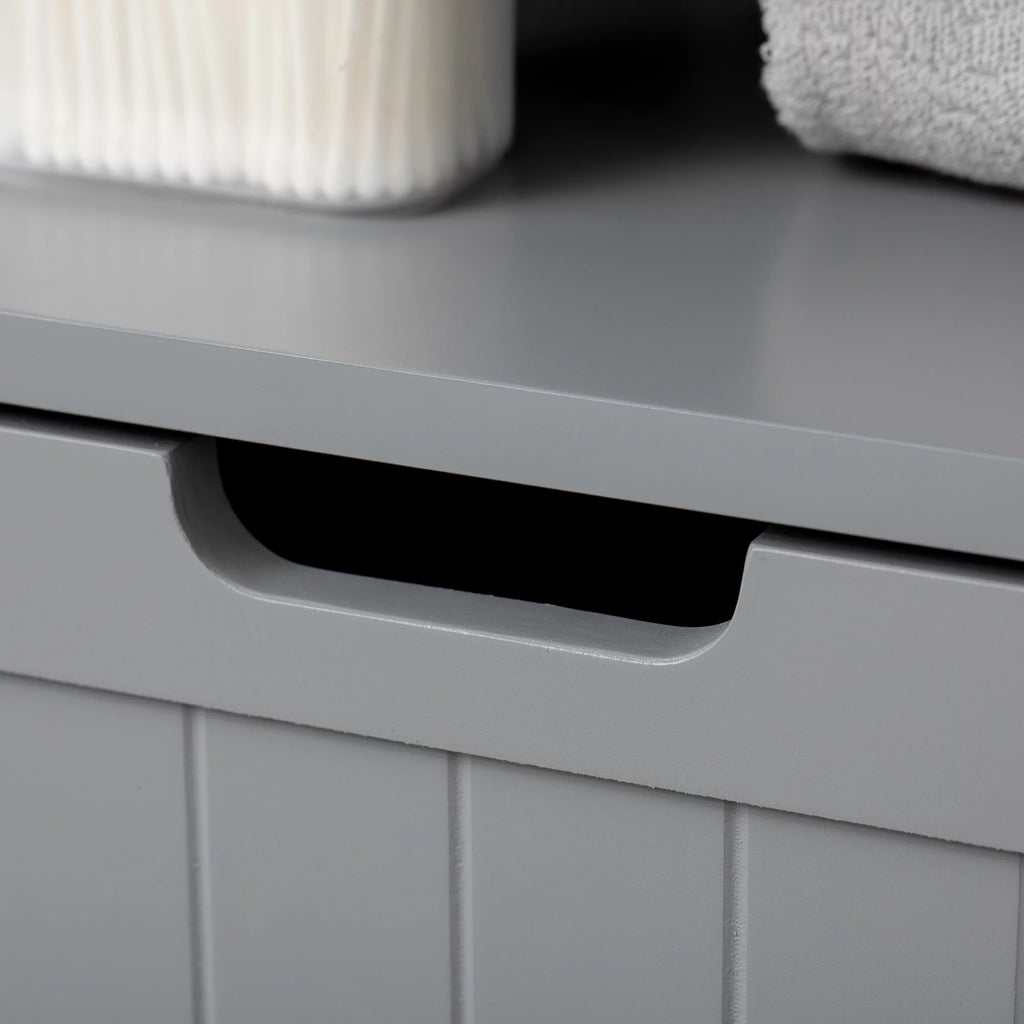 Grey Freestanding Bathroom Storage Cabinet with Drawer and Adjustable Shelf E4185