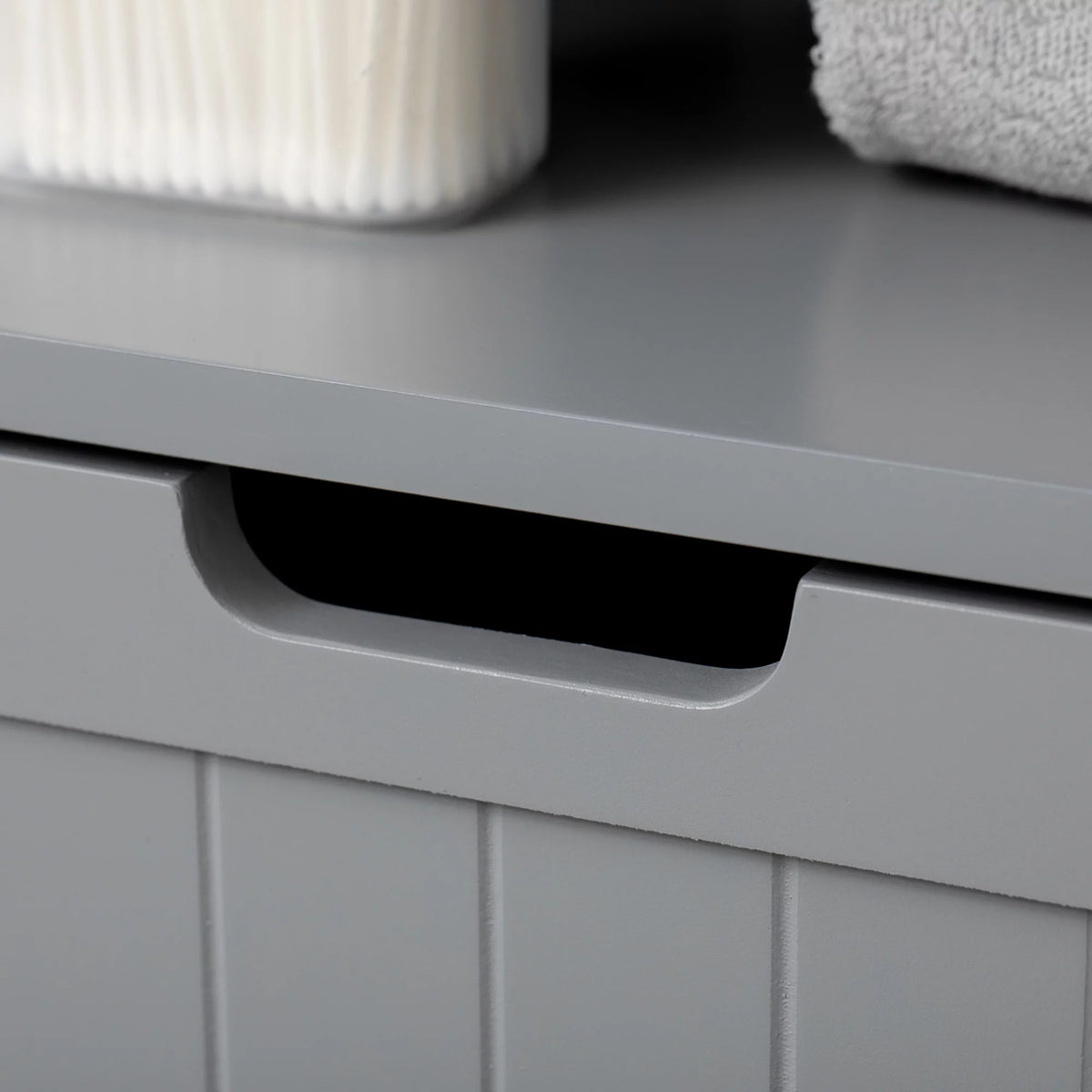 Grey Freestanding Bathroom Storage Cabinet with Drawer and Adjustable Shelf E4185