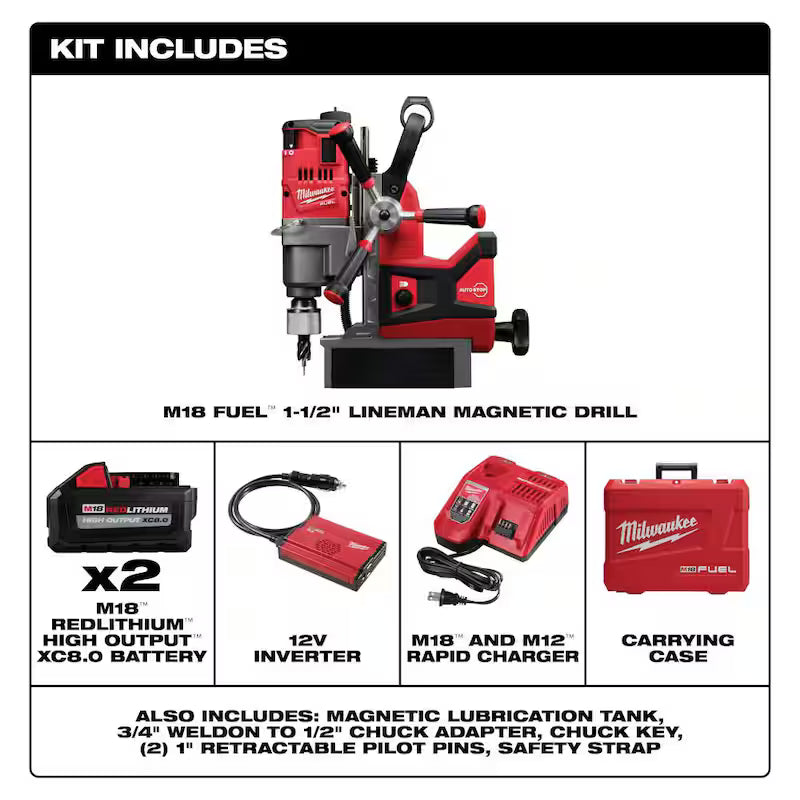 18V Lithium-Ion Brushless Cordless Magnetic Drill Kit with Two 8.0Ah Batteries G5784