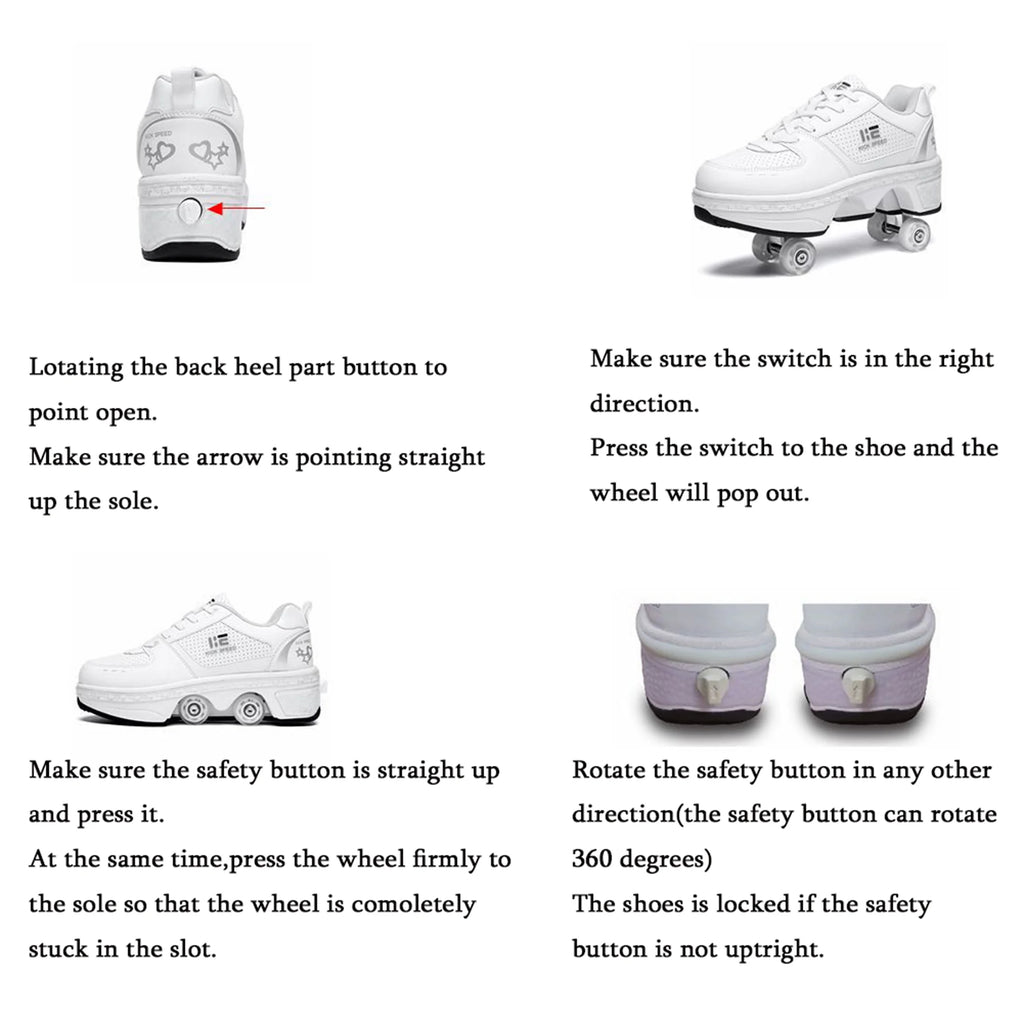 Roller Skate Shoes 2-in-1 Invisible Roller Skates Q18199