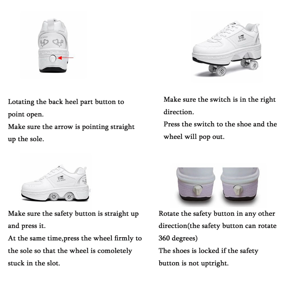 Roller Skate Shoes 2-in-1 Invisible Roller Skates Q18199