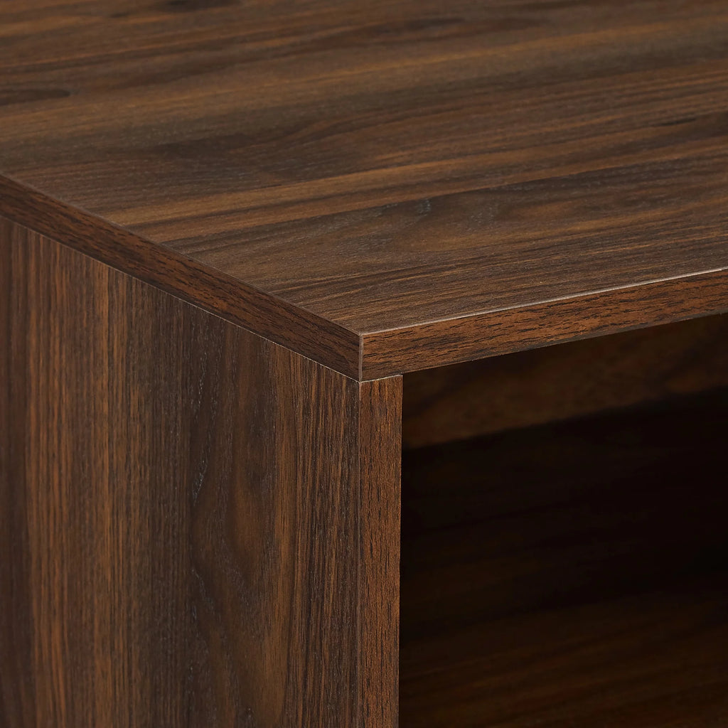 Modern Single Drawer Nightstand, Set of 2, Dark Walnut E4985