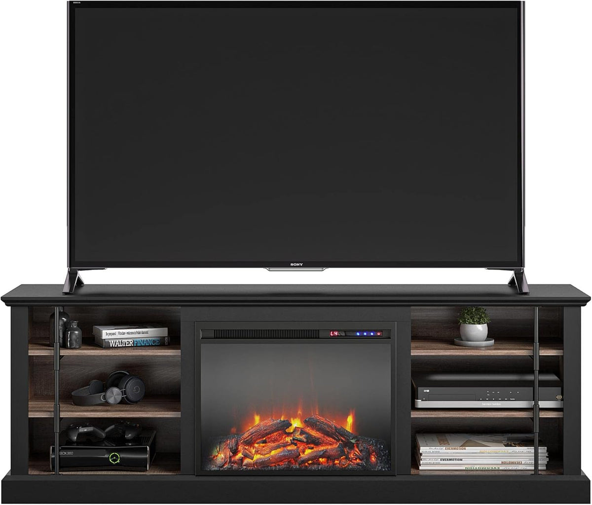 Black Fireplace Stand for TVs up to 70" J421803