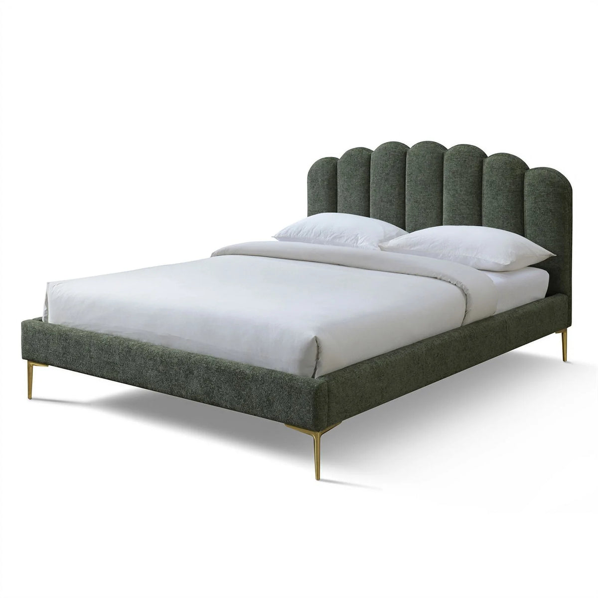 Forest Green Queen Platform Bed E63538