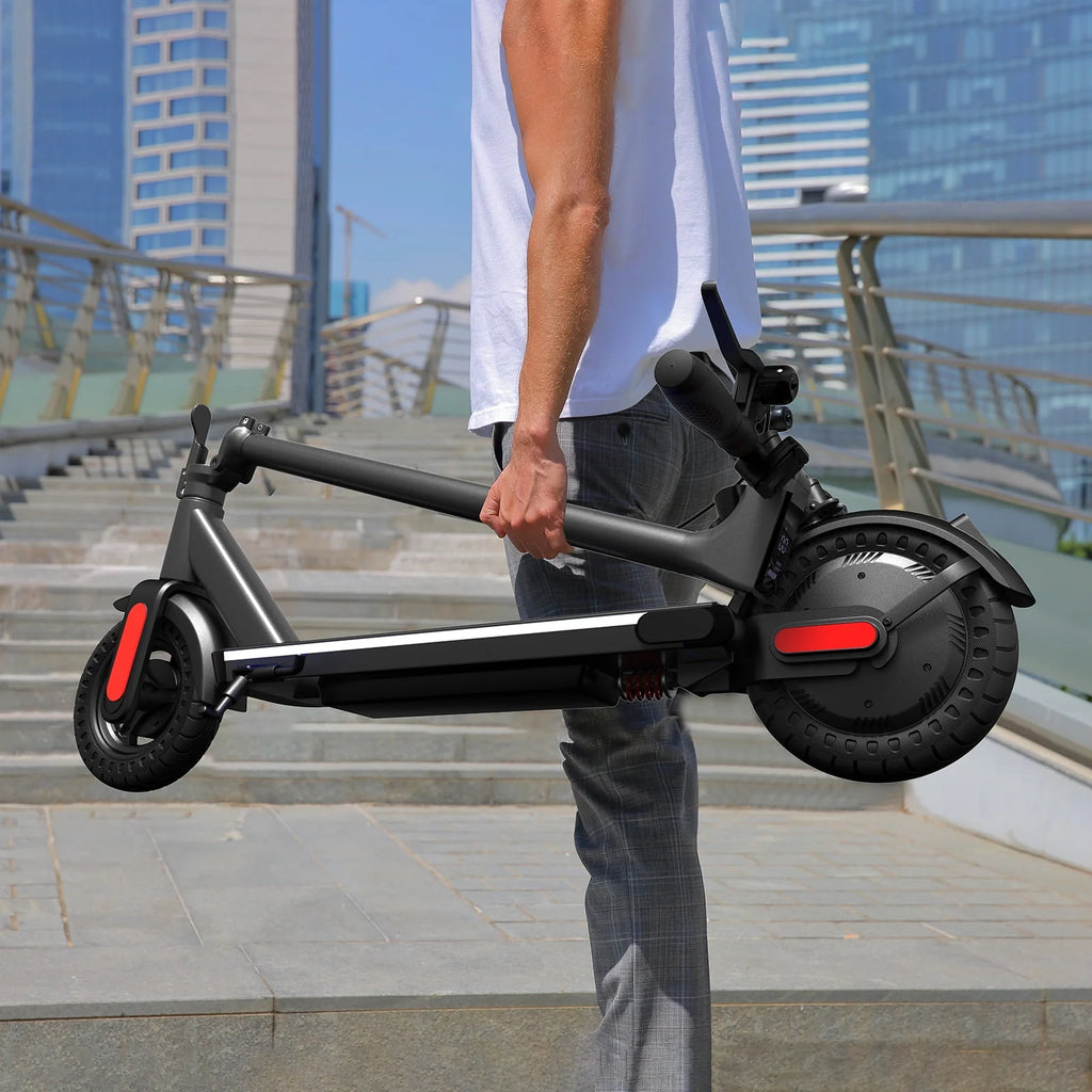 Electric Scooter 350W Motor 9 In Tires 20 mph 20 Miles 265 Lbs Silver C12096